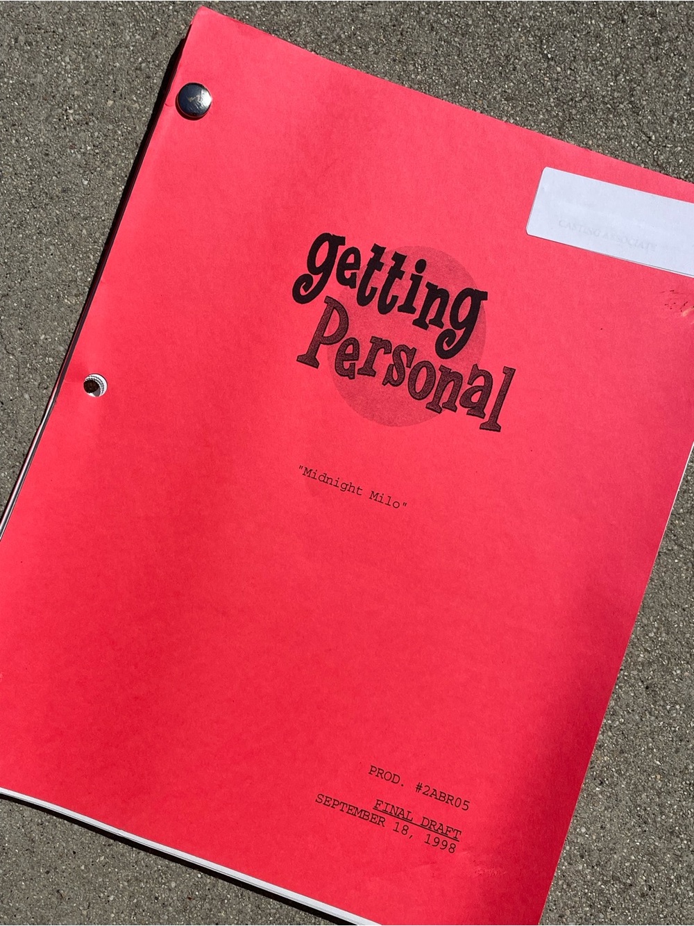 Vtg Getting Personal 90s TV Series Vivica Fox Jon Cryer Production Used Script